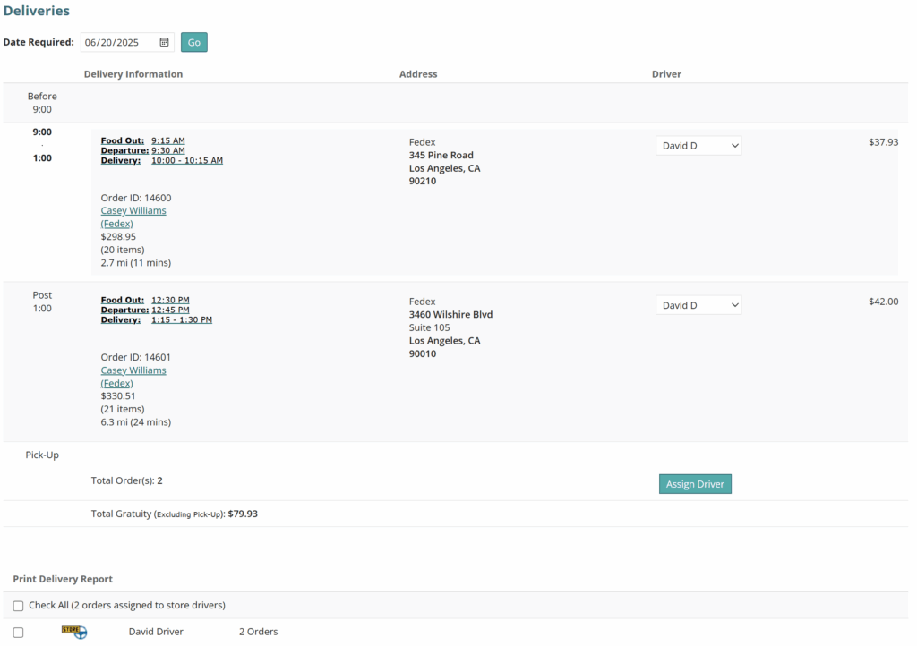 a screenshot of MonkeyMedia's deliveries dashboard